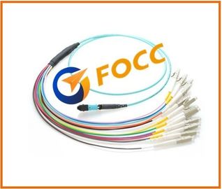OM4 óptico MPO - cabo de remendo multimodo do cabo de fibra óptica do LC para o dispositivo das telecomunicações