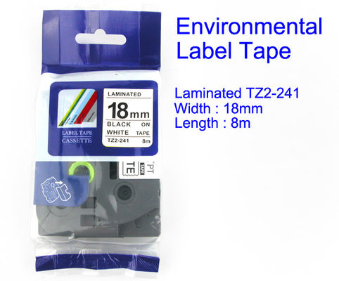 Preto laminado da fita da etiqueta e da fita no material TZ2-241 ambiental branco