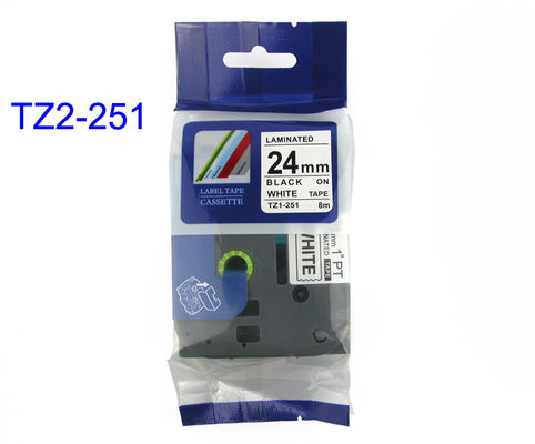 Preto na gaveta de fita laminada branco TZ2-251 da etiqueta, no ANIMAL DE ESTIMAÇÃO e no comprimento laminado de 8m