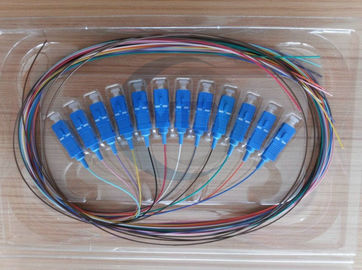 tranças fracas coloridas da fibra óptica do tubo 12core com conector de SC/UPC, 1.5meter uso em ODF, moudule, gaveta, armário