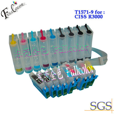 A tinta completa do pigmento reencheu Epson T1571 - cores contínuas 200ml do sistema de fonte 9 da tinta do CISS T1579 cada cor