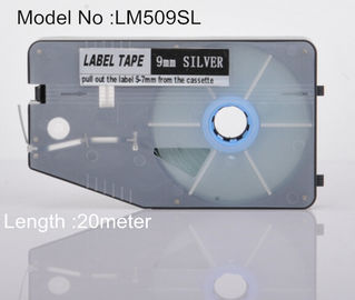 anúncio publicitário de prata da fita 20M do fabricante da etiqueta de 9mm para a identificação do cabo